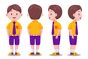 Cute Kids Boy Student Vector Pack, an Object Graphic by MEDZ (Thumbnail 12 of 13)