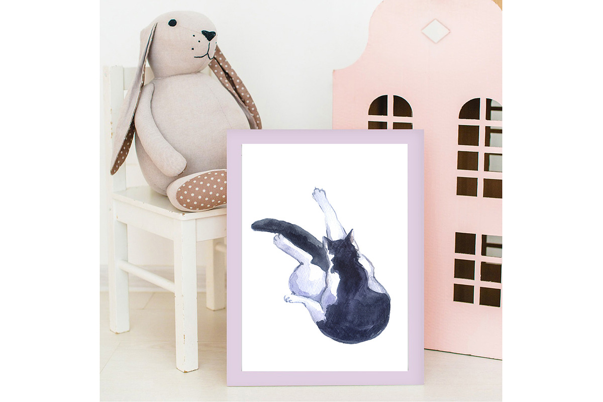 Watercolor Clipart, Cat Clipart, png, an Animal Illustration by KomtsyanTatyanaArt (Photo 3 of 10)