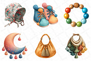 Watercolor Boho Baby Clipart, an Illustration by DreamPrint404 (Thumbnail 5 of 5)