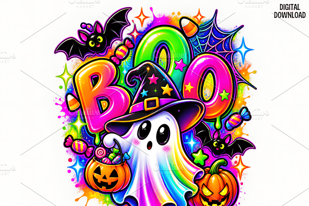 Colorful Cute Halloween Clipart PNG, a Seasonal Illustration by Coco Bloom (Photo 1 of 3)