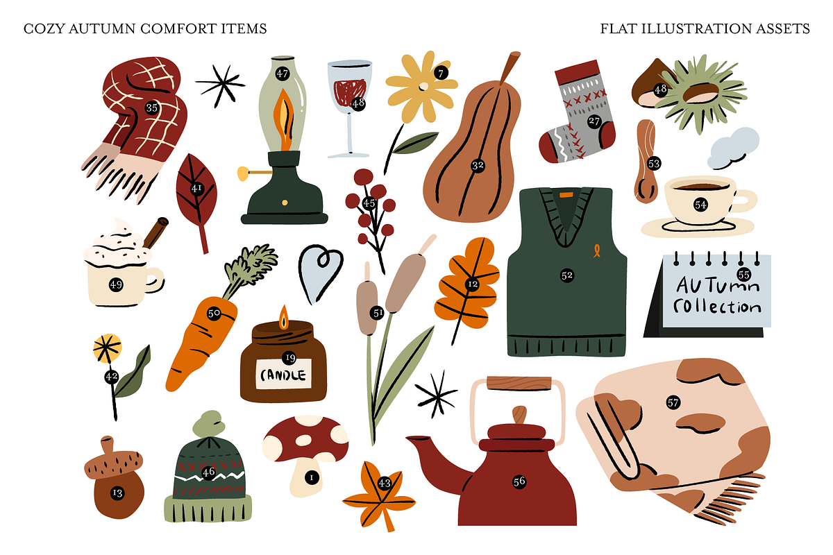 Cozy Autumn Comfort Items, a Seasonal Illustration by Studio Mei Design (Photo 4 of 9)