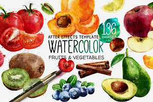 Watercolor Fruits - After Effects