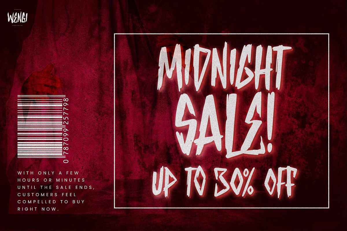 Wengi – Horror Vibes Font, a Handwritten Font by Gassstype (Photo 4 of 8)