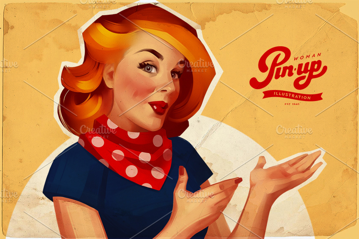 Pin-up woman, a Person Illustration by Ira Cvetnaya (Photo 1 of 3)