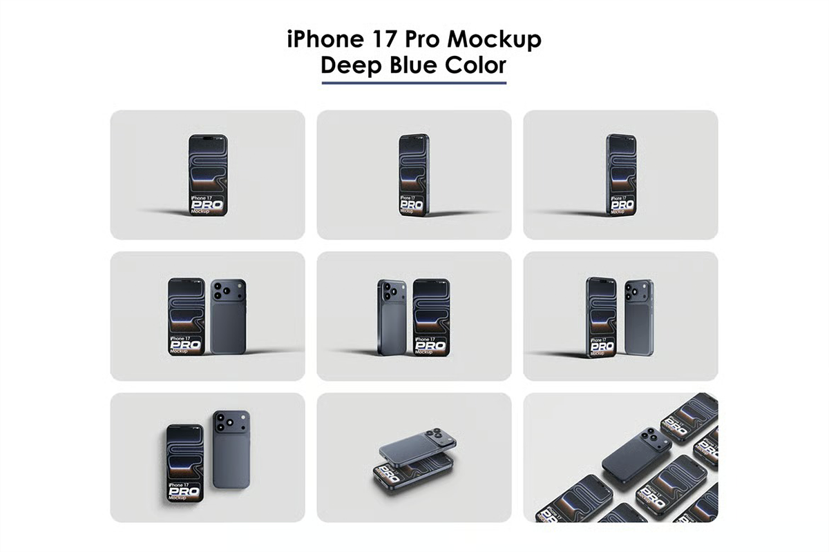 52 iphone 17 Pro, Pro Max Mockup Set, an iPhone Mockup by Custom.scene (Photo 4 of 17)