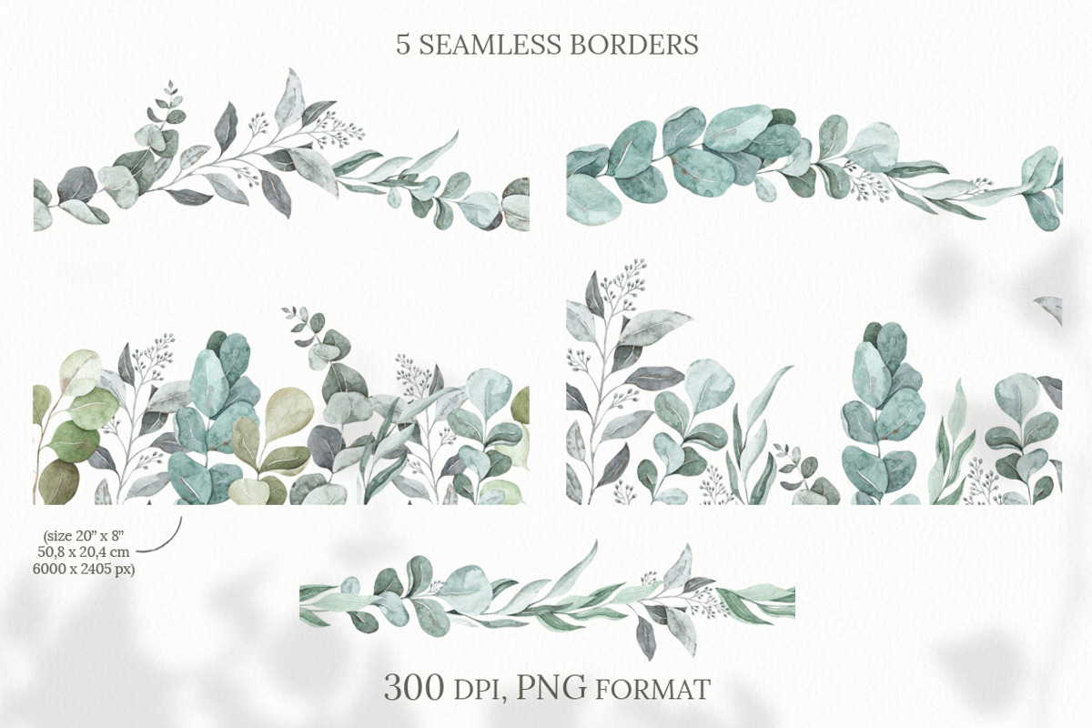 Watercolor eucalyptus clipart, an Illustration by OrangePeafowlArt (Photo 2 of 10)
