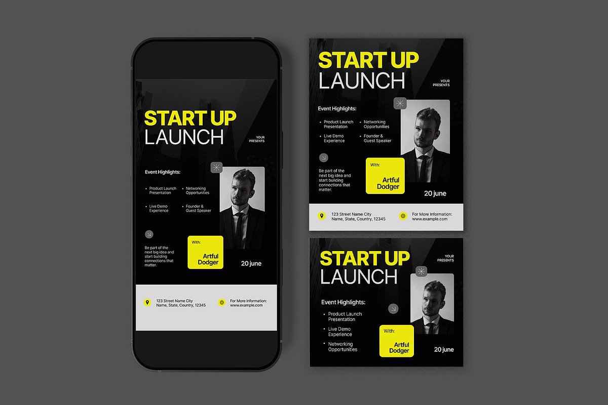 Startup Launch Flyer, a Flyer Template by graphicook (Photo 3 of 3)