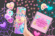 Pastel Goth Spooky Valentine's Day, an Illustration by SecondOfJuly (Thumbnail 3 of 4)