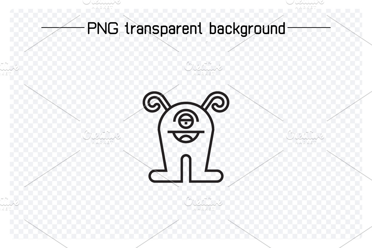 Cute Monster Character Icons, an Outline Icon by Designfour (Photo 5 of 7)