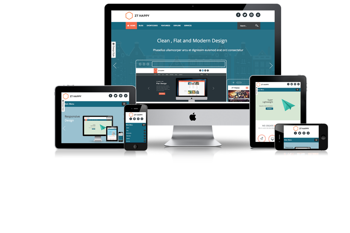 Responsive joomla template ZT Happy, a Websites & App Template by zootemplate