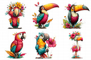 Whimsical Summer Tropical Bird Clipa, an Illustration by Daily.Designs (Thumbnail 5 of 6)