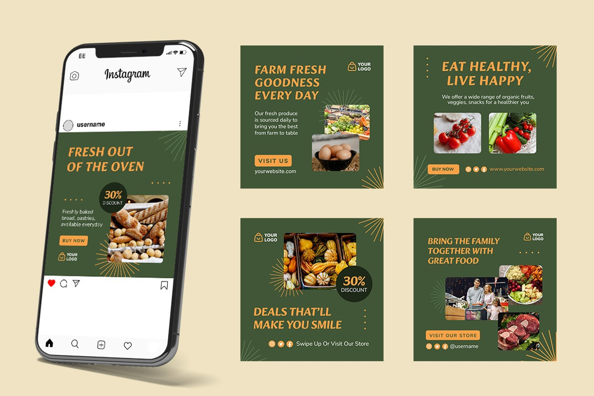 Grocery Instagram Post Template, a Social Media Template by FDR Studio (Photo 4 of 4)