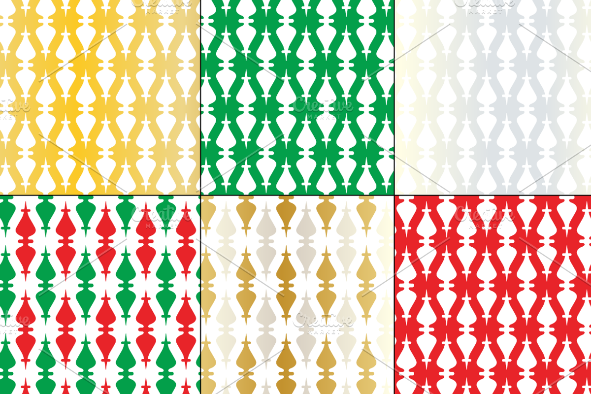Seamless Christmas Ornament Patterns preview 7