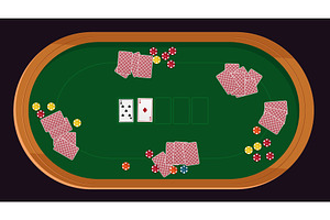 Poker table with cards. Vegas casino, a Sport Illustration by Vectorbuum