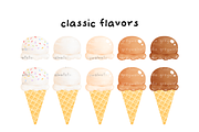 Ice Cream Cones Clipart, an Illustration by greywalnutstudio (Thumbnail 2 of 6)