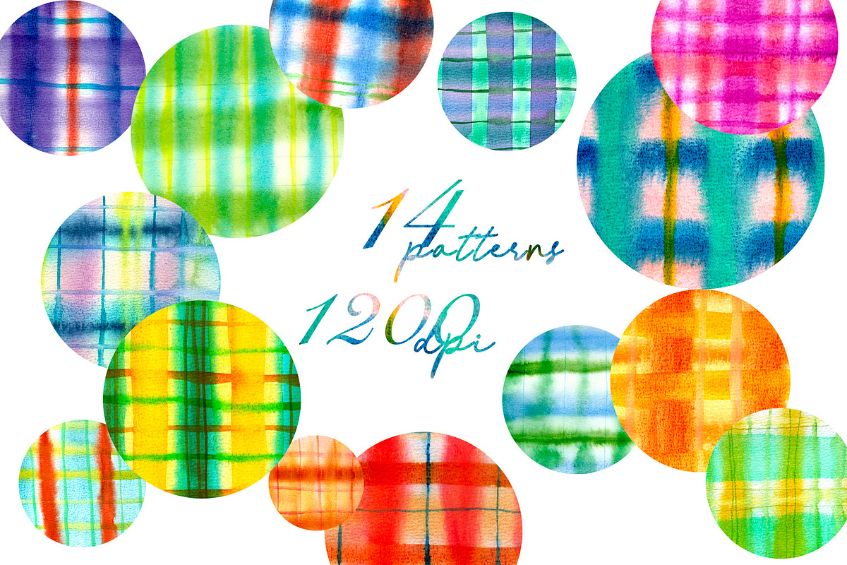 Hand Drawn Watercolor Plaid Patterns, a Graphic by YifeiFang (Photo 2 of 4)