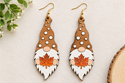 Fall Gnome Earrings Laser Cut SVG, a Seasonal Illustration by Canvas Craft (Thumbnail 2 of 5)