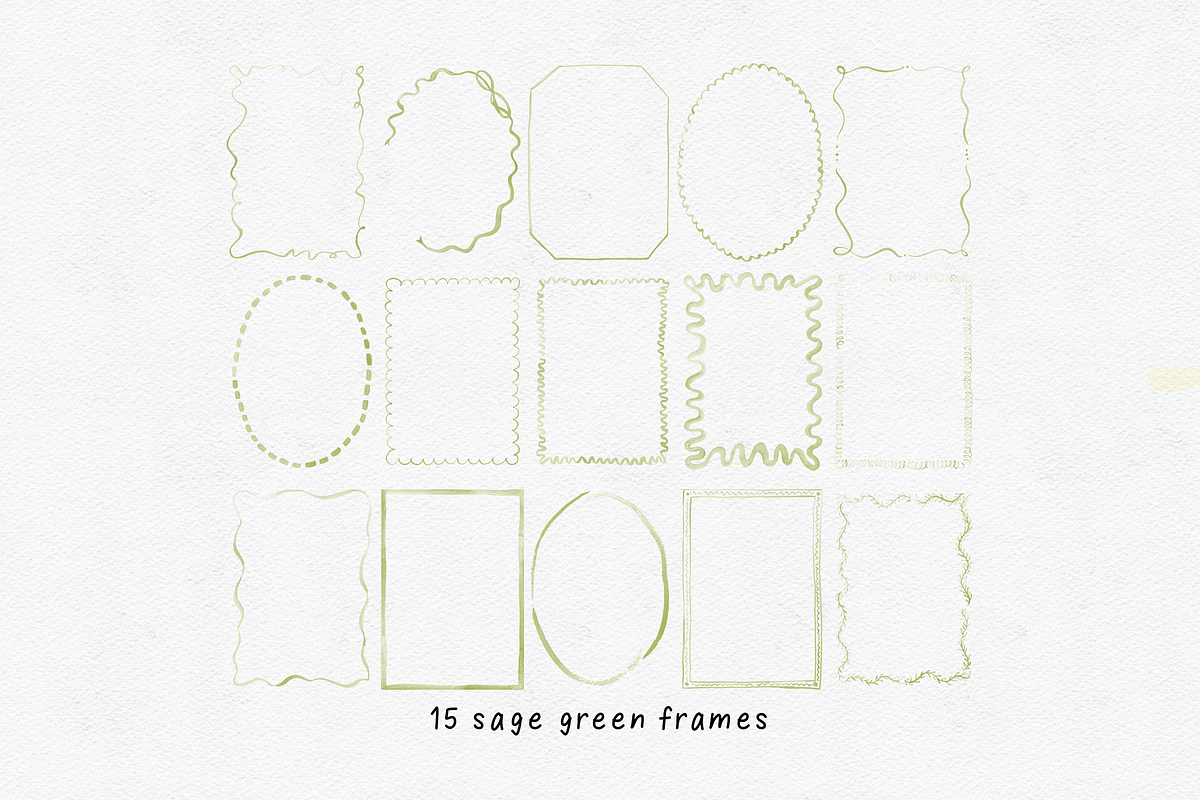 15 Cute Watercolor Frames + Borders, an Object Graphic by Design by Laney (Photo 14 of 17)