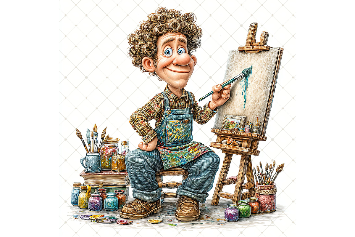 Male Artist Clipart JPG, a Person Illustration by Memories By Lea (Photo 20 of 20)