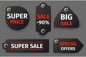 Discount labels. Sale stickers, an Object Illustration by Vectorbuum