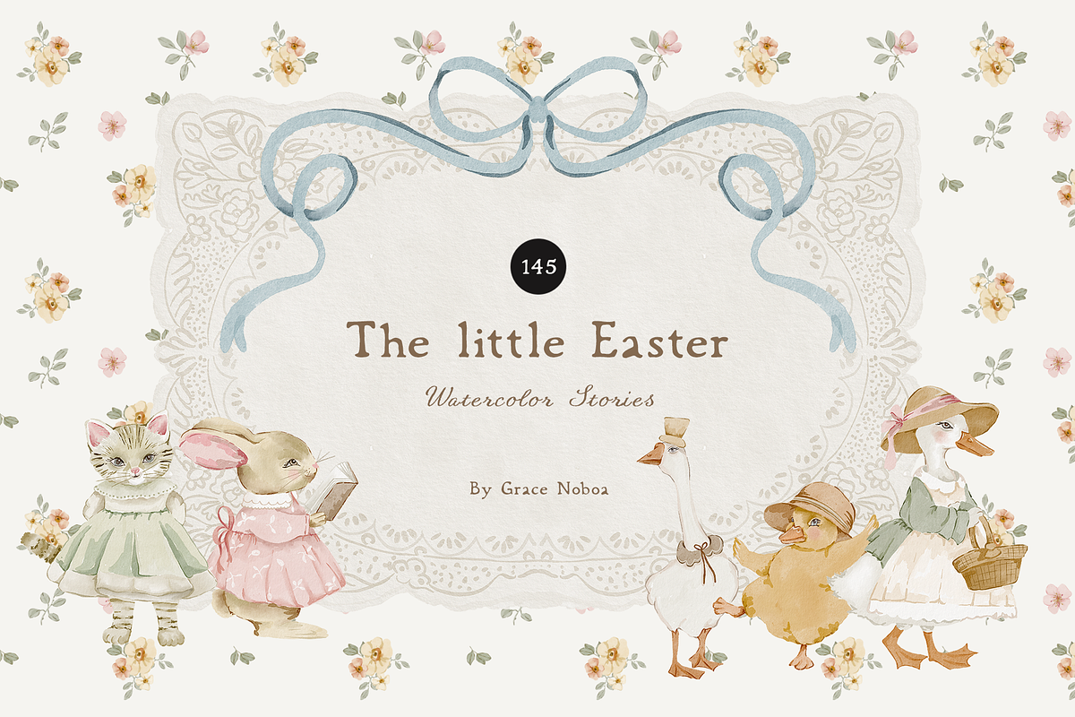 Grandmillenial Cottage kids set, an Object Graphic by Grace Noboa Illustrations (Photo 1 of 17)
