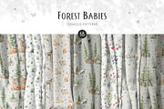 Forest Babies. Wild Animals clipart, an Animal Illustration by Kreker Kate (Thumbnail 4 of 12)