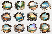 Landscapes 3D Hole Clipart Bundle, an Object Graphic by Genius Graph (Thumbnail 3 of 3)