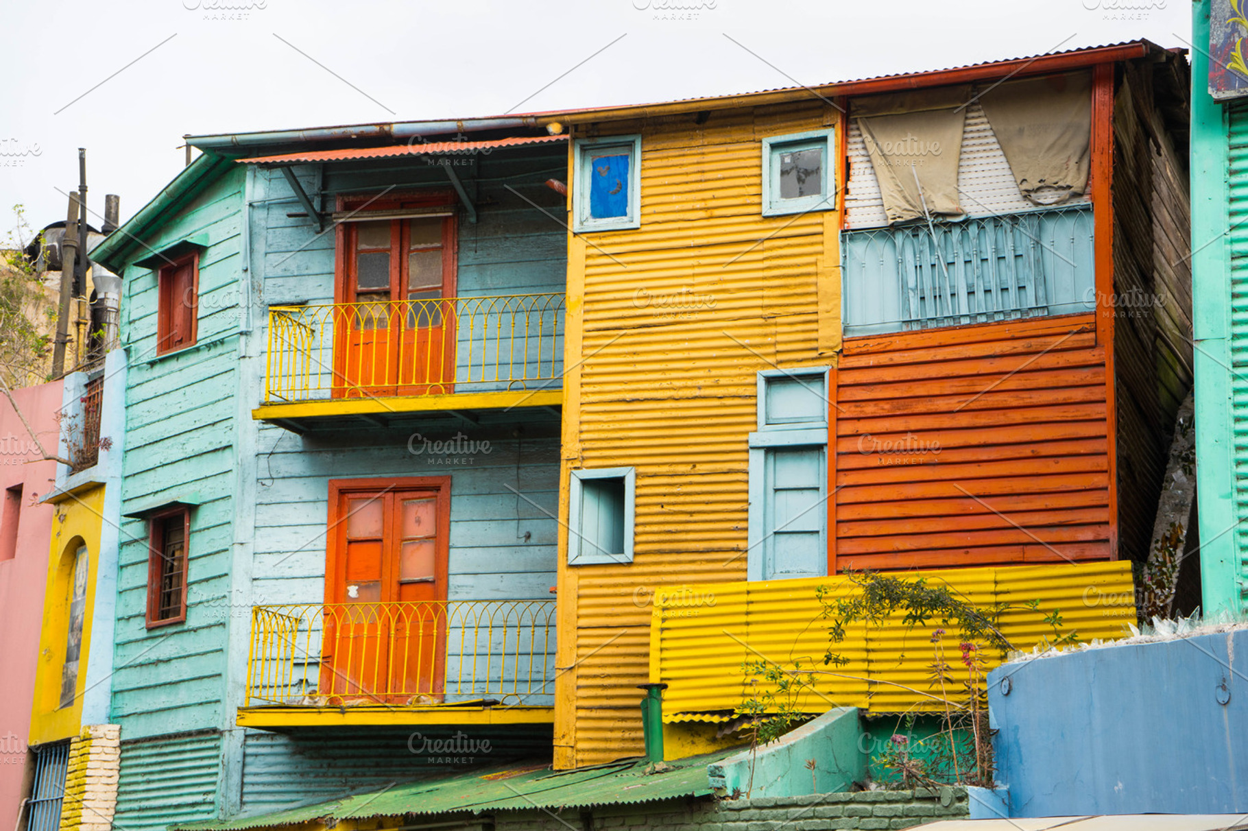 The colourful buildings of la boca stock photograph, a Holiday Photo by davidalca