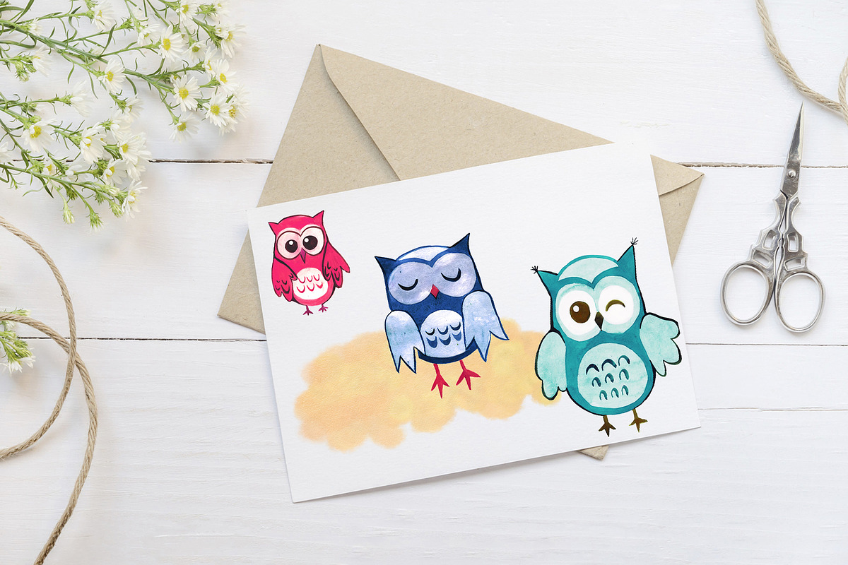 Funny owls,sublimation printing,PNG, an Illustration by ElliaArt (Photo 6 of 8)