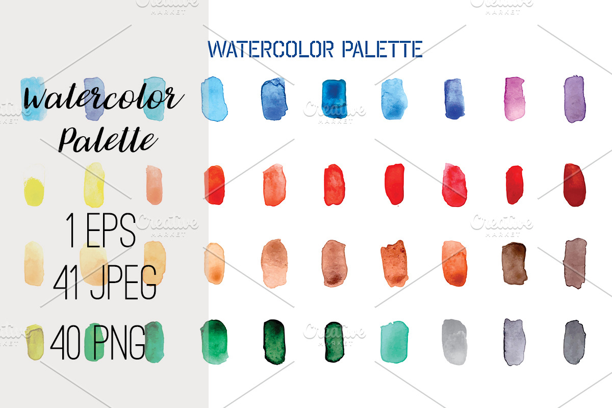 №13 Color Palette Watercolor, set 1, a Texture Graphic by Rasveta (Photo 1 of 2)