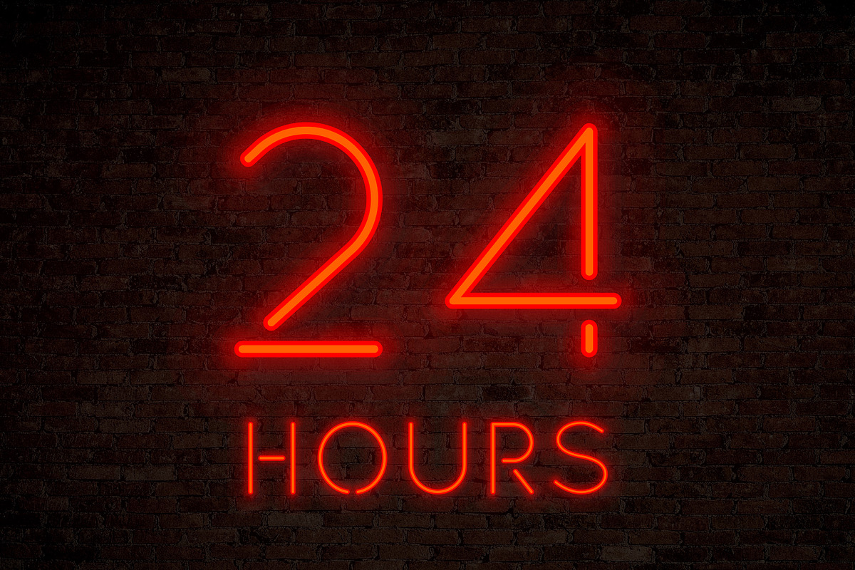 Night Neon SVG Font - Red preview 3