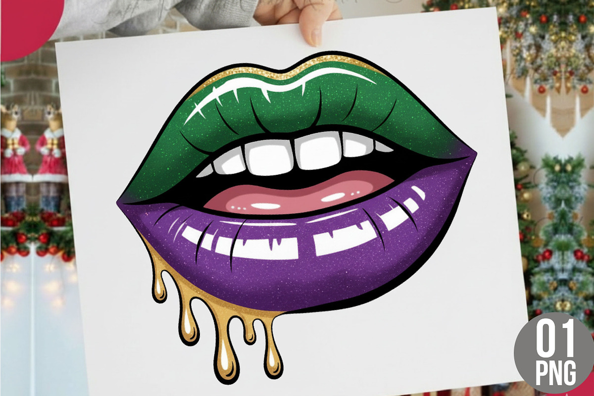 Mardi Gras Lips Png, Cute Mardi Gras, an Illustration by Designking (Photo 1 of 6)