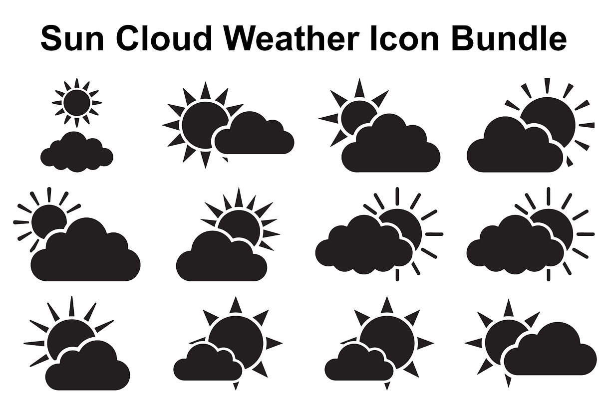 Sunny Cloud Weather Symbols, an Object Graphic by Designer_Momina (Photo 1 of 5)