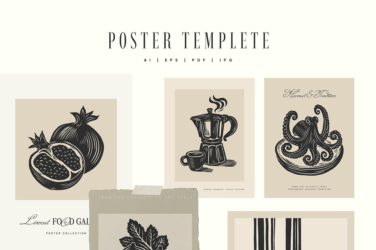 Linocut Kitchen | Poster Builder, an Object Graphic by KetteCreate (Photo 7 of 16)