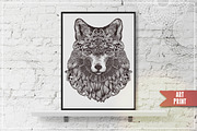 Ornamental Hand Drawn Fox, an Animal Illustration by alexrockheart (Thumbnail 2 of 3)