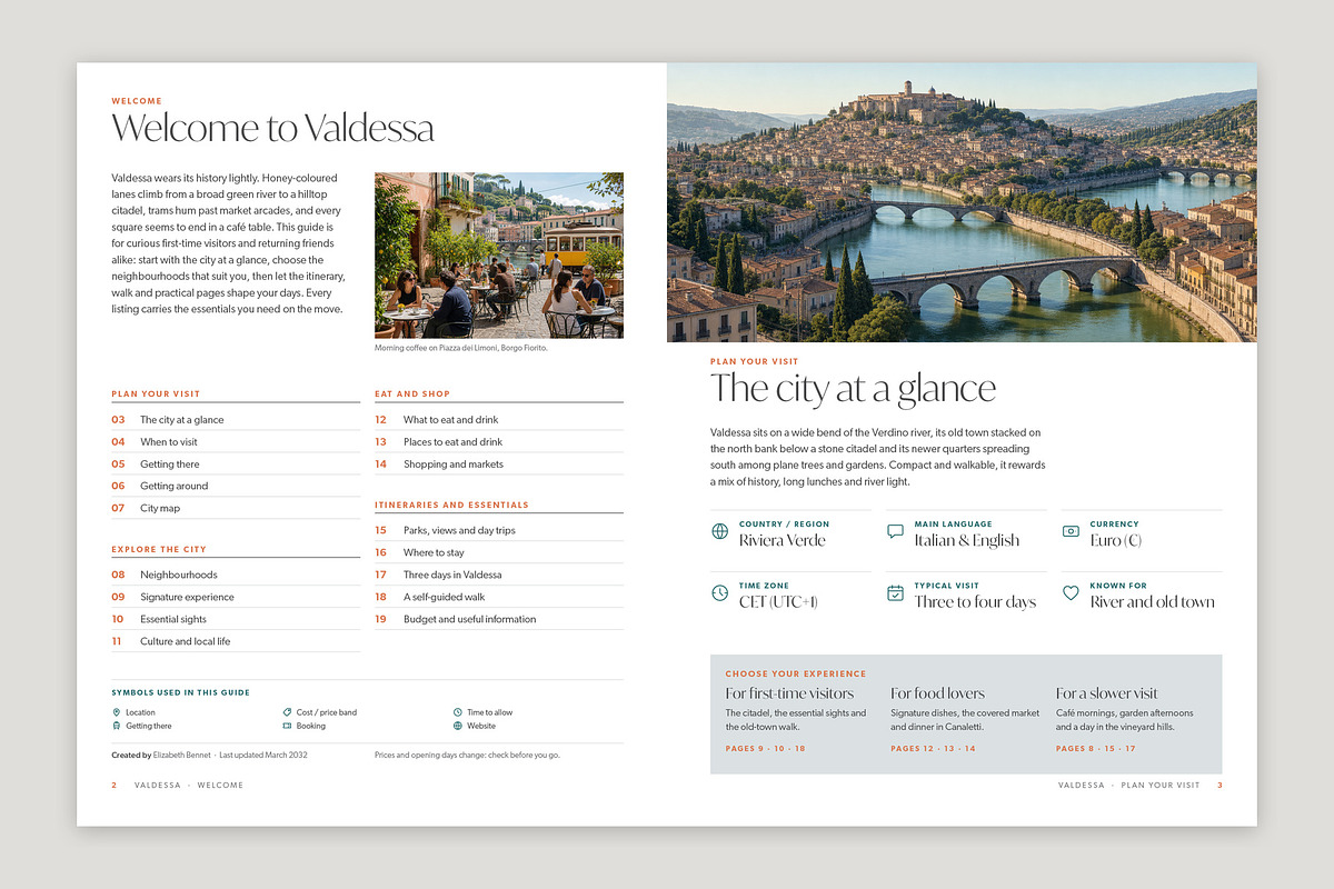 City Travel Guide Brochure Template, a Brochure Template by BrandPacks