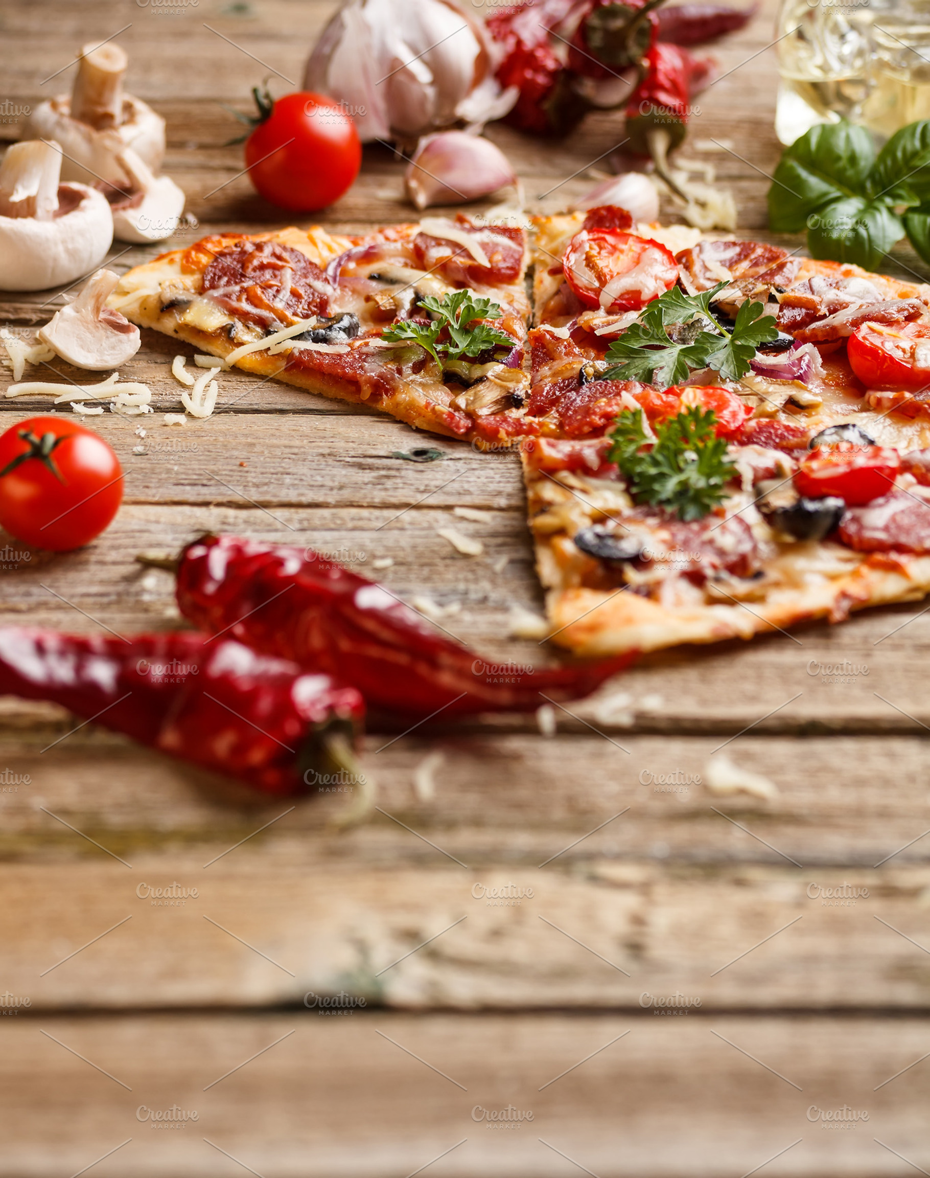 Homemade Pizza Stock Photo Containing Pizza And Salami