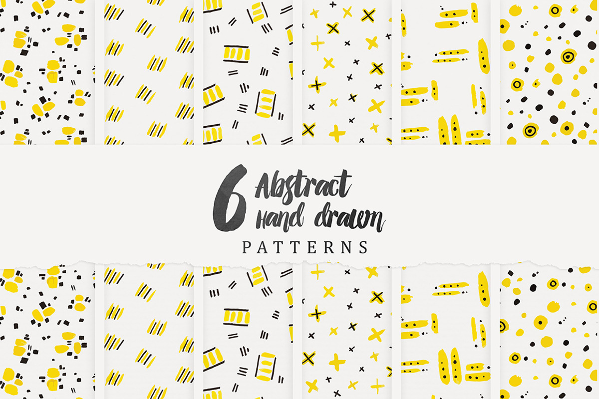 6 Abstract Hand Drawn Pattens, a Pattern Graphic by Petite Salade (Photo 1 of 2)