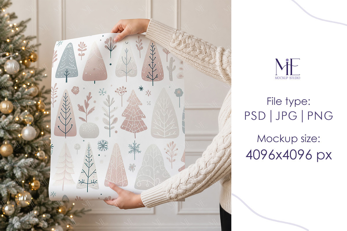 Wrapping Paper Mockup Gift Wrap, an Advertising Mockup by Mie Mockup Studio (Photo 7 of 8)