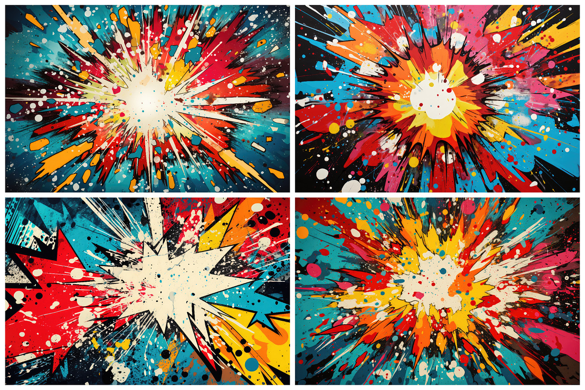 24 Pop Art Comic Backgrounds, a Background Graphic by HipFonts (Photo 4 of 7)