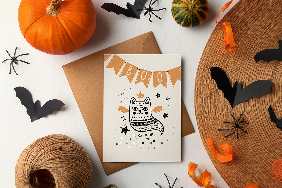 Halloween Greeting Cards, a Card Template by Lumitar (Photo 3 of 5)