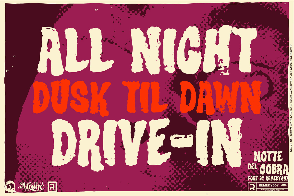 Notte del Cobra - Grindhouse Font, a Sans Serif Font by Remedy667 (Photo 2 of 9)