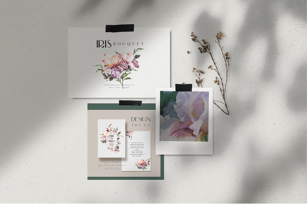 Watercolor Floral Set - Iris Flower, a Decorative Illustration by WalaPalette (Photo 5 of 6)
