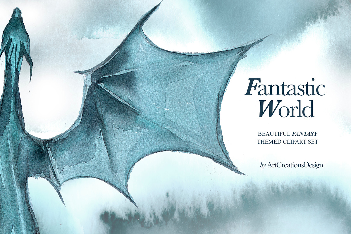 Watercolor Fantastic World Clipart, a Person Illustration by ArtCreationsDesign (Photo 22 of 23)