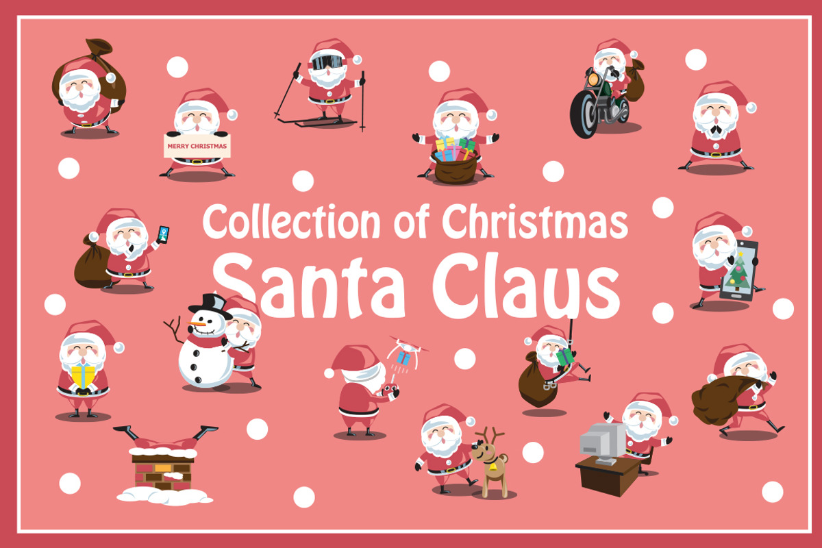 Santa Clauses set for christmas, a Decorative Illustration by iconerstock (Photo 3 of 3)