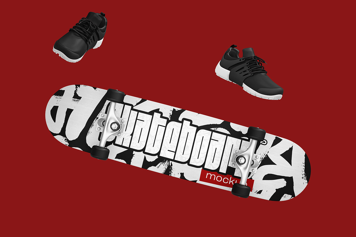 Skateboard Mockup Set, an Advertising Mockup by ForgeDesign (Photo 7 of 7)