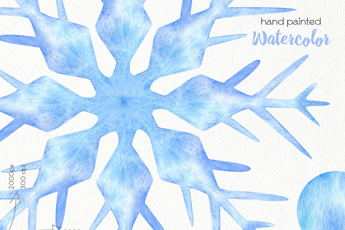 Watercolor Snowflakes, an Illustration by OllyKo Art (Photo 8 of 9)