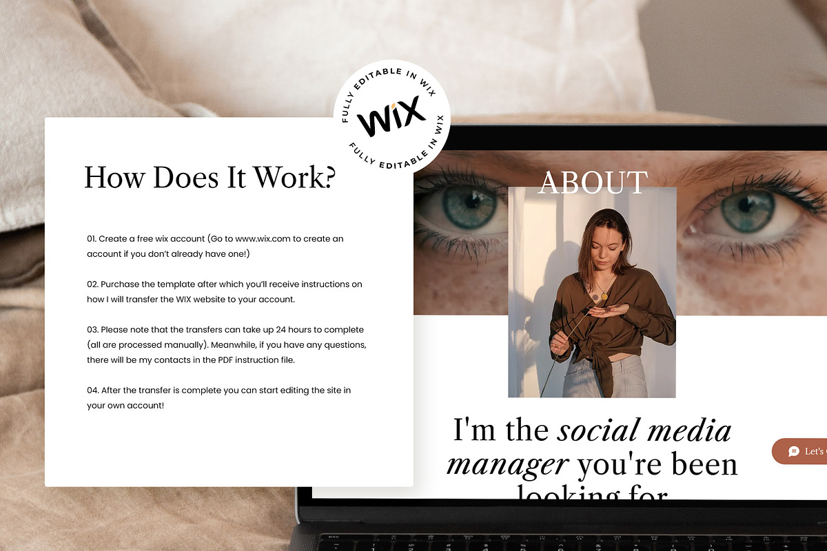 Sarah Social - WIX Website Template, a Wix Template by AndrewPixel (Photo 2 of 9)