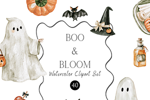 Watercolor Halloween Clipart Bundle, an Object Illustration by Pati Paints