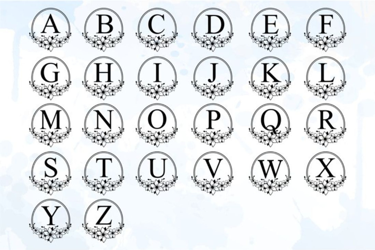 Floral Alphabet Monogram Letter SVG, a Graphic by D2PUTRI (Photo 9 of 27)